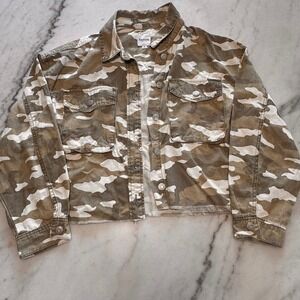 Kensie Jeans Camo Denim Jacket Utility Front Pockets Women's MEDIUM‎